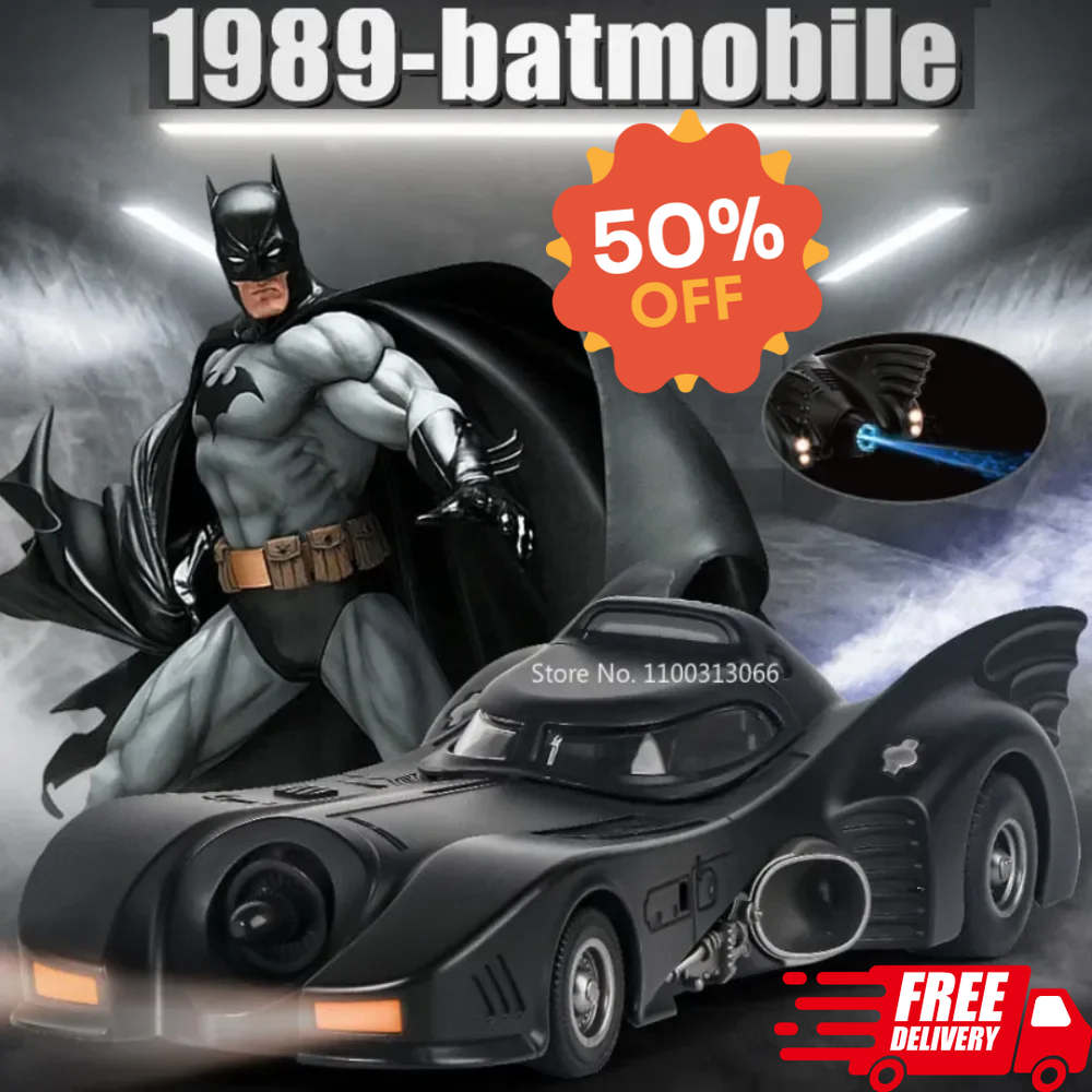 1989 Batmobile Alloy Diecast Model Car with Light & Sound for Kids  