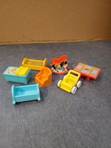 VINTAGE FISHER PRICE LITTLE PEOPLE REPLACEMENT NURSERY FURNITURE - Mixed Lot