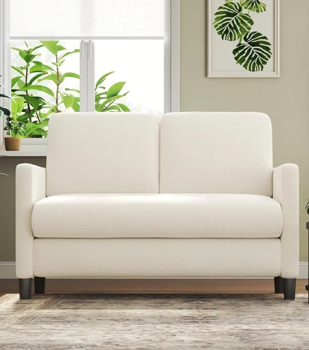 51" Teddy Velvet Sofa Zweisitzer Wohnzimmersofa Wohnzimmermöbel Doppelsofa DE - Bild 24 von 49