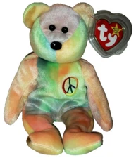 Ty Beanie Baby - PEACE the Ty-Dyed Bear (8.5 Inch) NEW MWMTs Stuffed Animal Toy