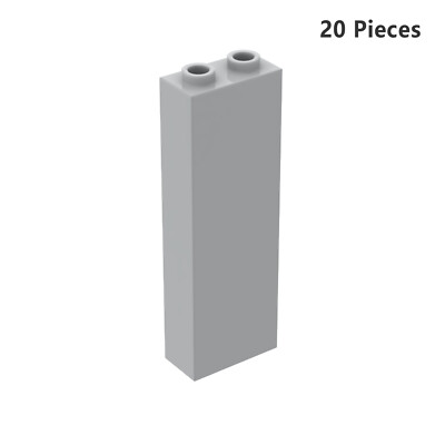 2454 Brick 1X2X5 Light Gray Bricks 20 Pcs Bricks, Pieces & Parts 100% Compatible
