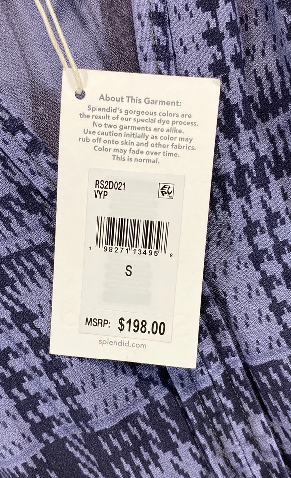 Espléndido Vestido Midi Para Mujer Azul Negro Glen A Cuadros Talla S Nuevo Con Etiquetas Foto 4 de 4