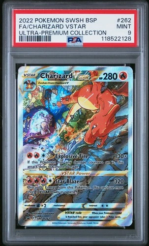 2022 POKEMON SWSH BLACK STAR PROMO #262 FULL ART/CHARIZARD VSTAR PSA 9