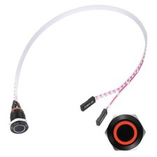 12 mm Chassis Metal Button Ring, Red LED PC Power Button Computer Host Switch...