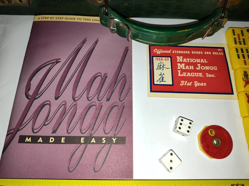 Vintage Cardinal Mahjong Set 162 Butterscotch Tiles 5 Racks Case (SEE DESC) - Image 4 of 4