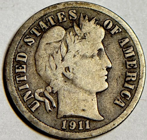 1911-s  Liberty Barber Dime. S Mint