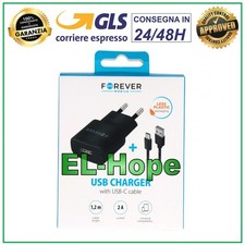 CARICA BATTERIA UNIVERSALE TRAVEL PER SAMSUNG 5V 10W CAVO TYPE-C USB 1.2 mt NERO