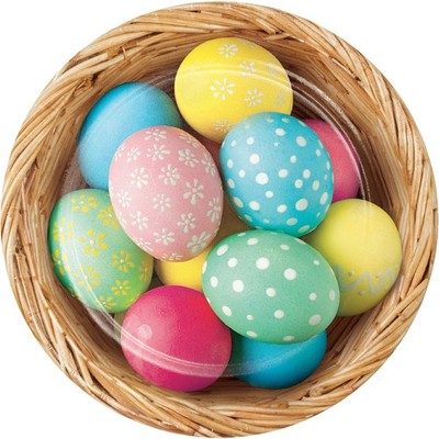 Creative Converting 343192 Easter Bunny and Basket Dessert Plates, 7'', Multi-Col