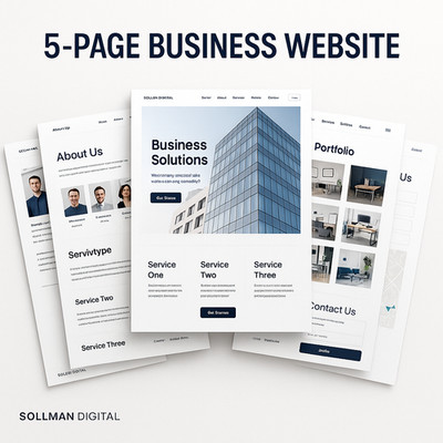 Professional 5-Page Business Website - Custom Design + Setup, Fast Delivery