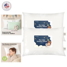 2-Pack Toddler Pillows 2 Old to 5-14x20 Soft Organic Cotton Kids Pillow for ...