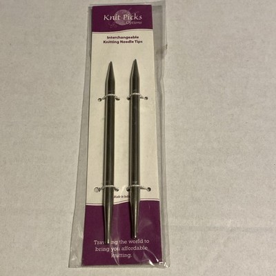KNIT PICKS Interchangeable Knitting Needle Tips US 9 (5.5mm), Nickel Plated, NEW