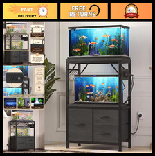 10-20Gal Fish Tank Stand with Drawer, Power Outlet, 200lb HAS003SBK-1