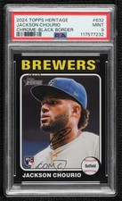 2024 Heritage High Number Chrome Black Border 29/75 Jackson Chourio PSA 9 1co7