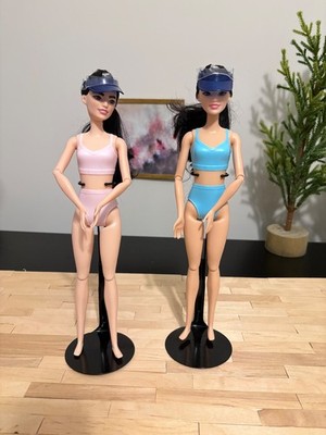 Mattel Barbie Cutie Reveal LOT OF 2 DOLLS HEAD SWAPPED TENNIS PLAYER FACE MOLD