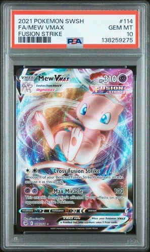 2021 Pokemon Sword & Shield Fusion Strike #114 Fa/Mew Vmax Fusion Strike PSA 10