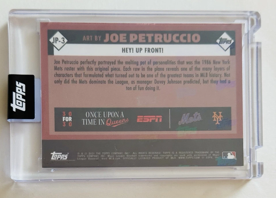 2021 Topps ESPN Once Upon Time in Queens Davey Johnson Joe Petruccio Art JP Mets - Imagem 2 de 2