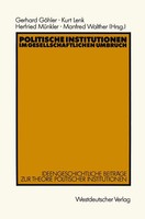 Politische Institutionen Im Gesellschaftlichen Umbruch Gerhard GöHler Buch 1990