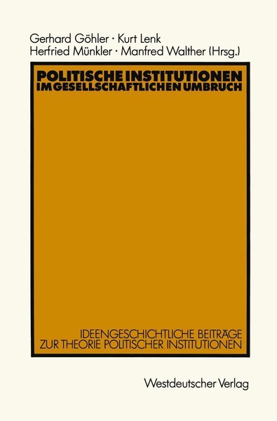 Politische Institutionen Im Gesellschaftlichen Umbruch Gerhard GöHler Buch 1990-image