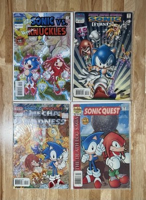 SUPER SONIC VS HYPER KNUCKLES 1 NEWSSTAND (1996, ARCHIE COMICS) + Extras