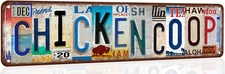 Chicken Coop Decor Chicken Coop Accessories Vintage Chicken Metal Tin Sign Fu...