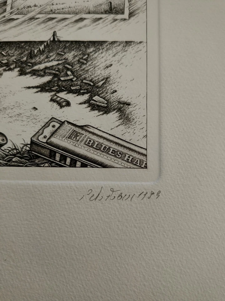 Peter Froese, Küsten-Blues , Kupferstich, handsigniert, nummeriert 1989 - Bild 3 von 4