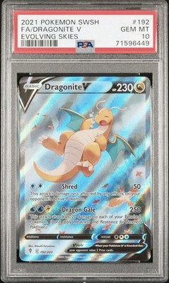 Dragonite V Evolving Skies 192/203 SWSH PSA GM 10 Hot Pack!!