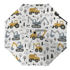 Car Truck Excavator Kids Umbrella Cute Windproof Compact Travel Umbrellas Aut...