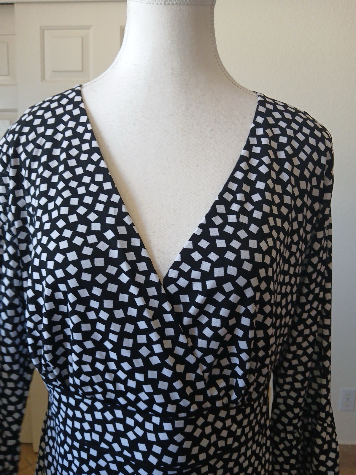 Style & Co Women's Blouse Squard Confeti Lined Top Babydoll Large Y2K 90’s