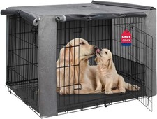 HiCaptain 48 Inch Dog Crate Cover Heavy Duty Waterproof UV-Resistant Grey