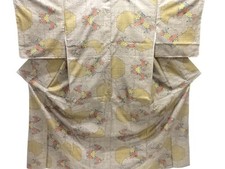 7612591: JAPANESE KIMONO / SILK / DORO OSHIMA TSUMUGI / WOVEN SNOWFLAKE  FL