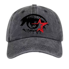 Eye & Red Star Grunge Baseball Cap, Meaningful Edgy Gift Hat for Streetwear Fans