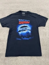 Back to the Future Movie TShirt Size Medium Black Outatime Graphic Tee