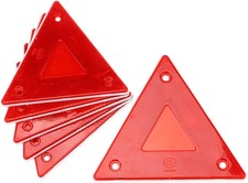 6 Pcs Red Safety Reflector Warning Sign, 6"X6" Slow Moving Vehicle Triangle Sign