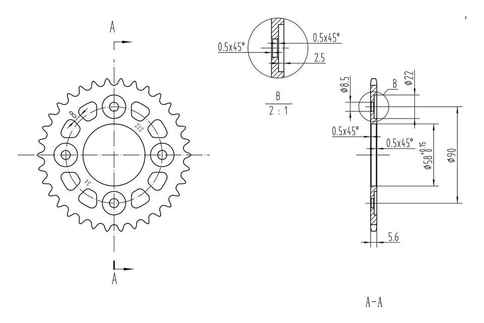 For Honda Grom 125 2014-2018 BikeMaster 965000 420 Series Sprocket Foto 2 de 2