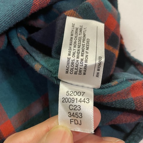 Duluth Trading Co Hemd Herren 2XL grün marine kariert Flanell Knopfleiste Relaxed Fit - Bild 4 von 13
