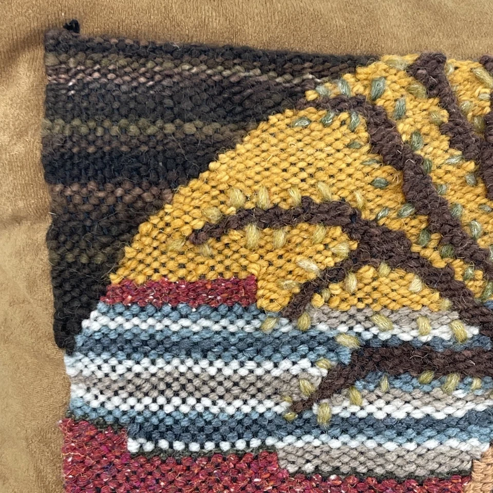 Tejido a Mano Lana Arte Almohada Mujer Árbol Tapiz Sedona Galería Artista Único 16" Foto 3 de 4