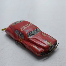 CHIEF FIRE DEPT MINI CAR 3" TINPLATE MADE IN JAPAN VINTAGE OLD TIME TIN TOY