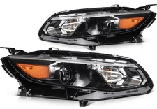 Headlight Assembly For 2016-2018 Chevrolet Malibu Black Housing w/Projector Pair