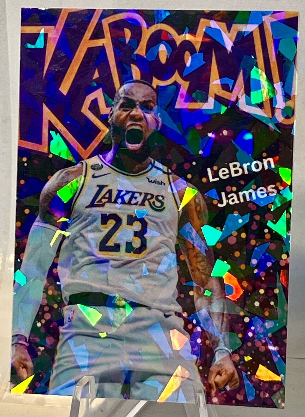 Lebron James Lakers Purple Explosion Cracked Ice Card