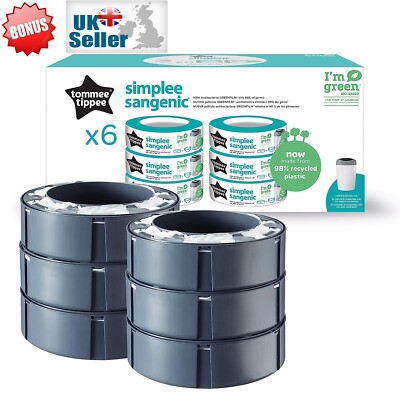 Tommee Tippee Simple Sangenic Nappy Bin Disposal Cassette Refill  Cartridge UK