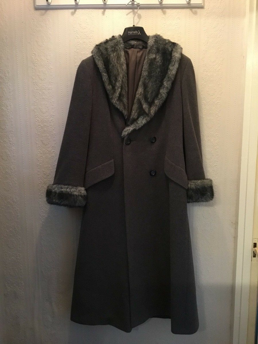 Hamells Wavelength Petite Long Autumn Winter Faux Fur Coat Grey