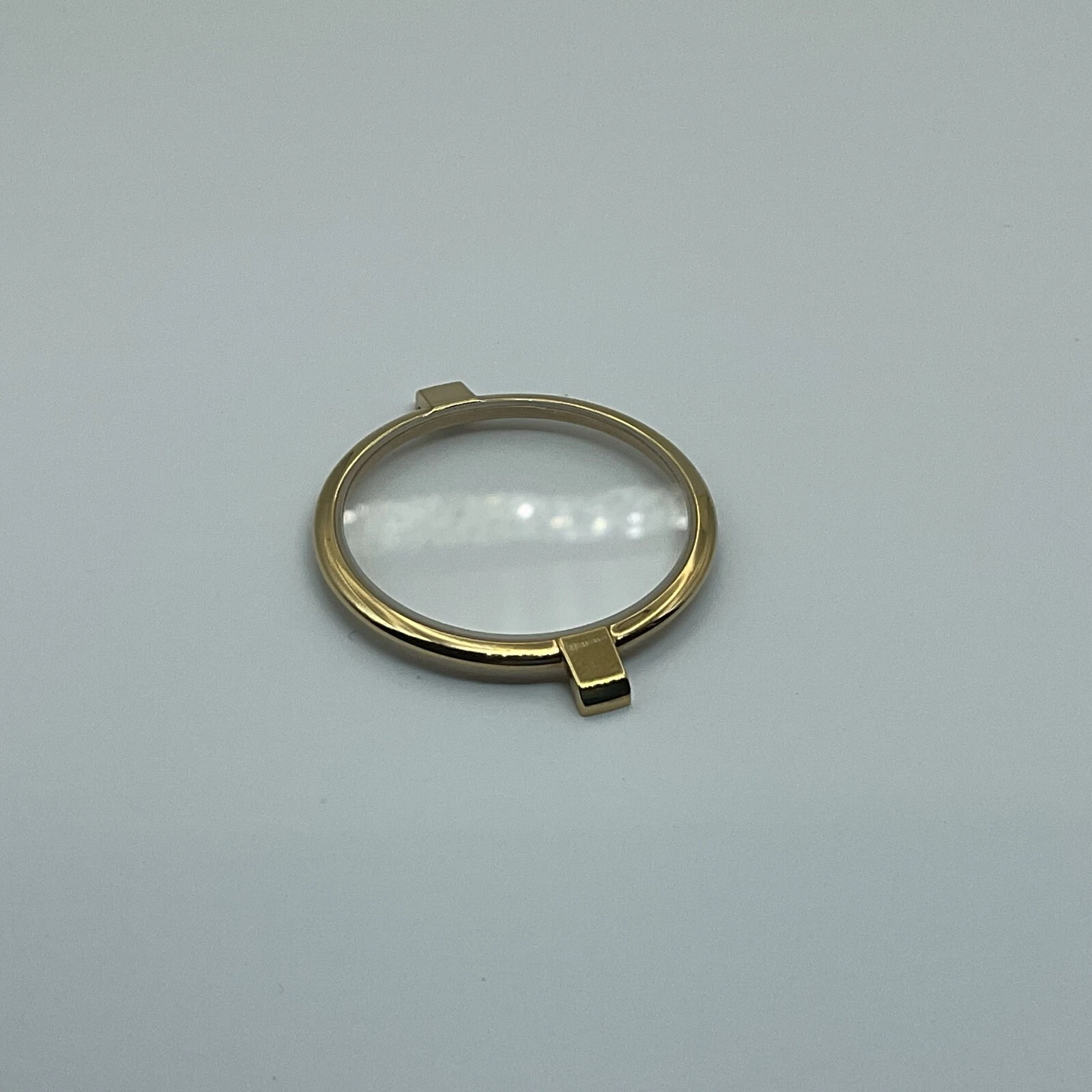 NOS LUNETTE DE MONTRE GUCCI 3400M PLAQUÉ OR JAUNE AVEC VERRE CRISTAL INSTALLÉ