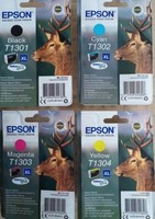 Original Epson T1301 Black T1302 Cyan T1303 Magenta T1304 Yellow. Tinte XL