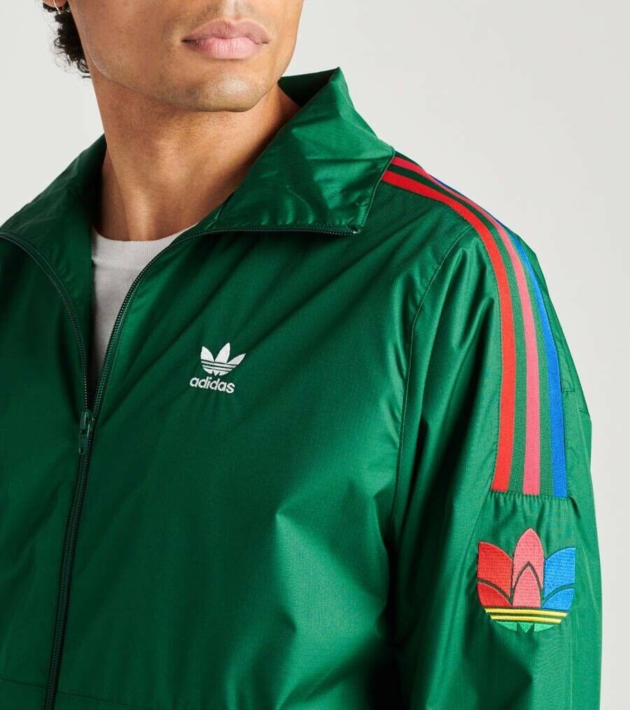 NEW Adidas Originals 3D Trefoil 3-Stripes Track Jacket Dark Green GE0847  SIZE XL