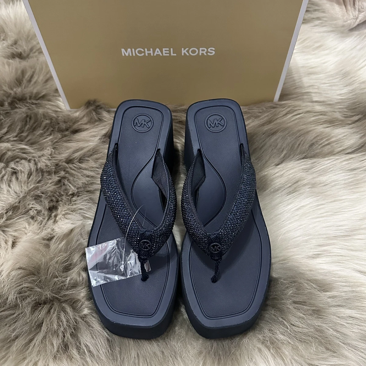 Michael Kors Flip Flop High (3-3.9 in) Heel Height Sandals for