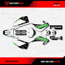 White & Green Shift Racing Graphic Kit fit 03-07 Honda CRF150 CRF 150 Decal 150F