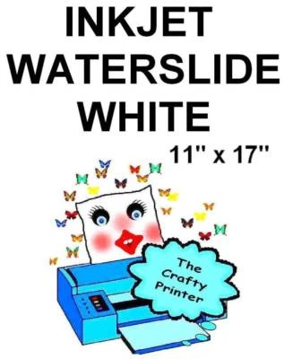 INKJET WHITE WATER SLIDE Decal Paper - Size 11x17 - 10 Sheets - Image 1 of 2