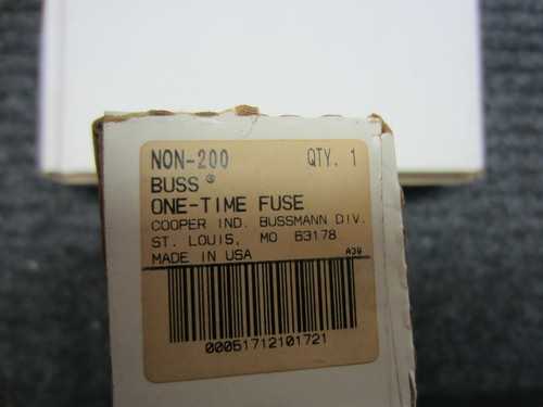 Bussmann NON-200/ 250 volt, Class K-5 fuse cartridge has a time-delay feature, - Picture 4 of 4