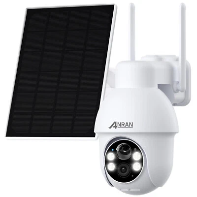ANRAN Wifi Telecamera Di Sicurezza Alimentata A Batteria Solare PTZ 360° Esterno