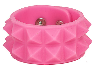 Studded Rubber Silicone Pyramid Gothic Bracelet - Punk Rockabilly Cuff For Men